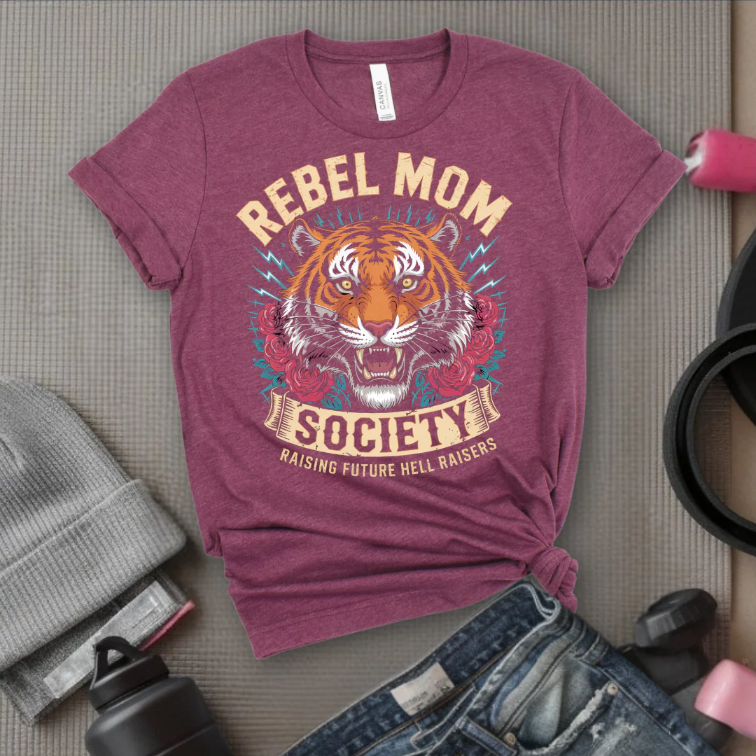 Rebel Mom Society Raising Hellraisers - Mother's Day Gifts - Women Empower Feminist Tee - Bella Canvas 3001 - Image 4