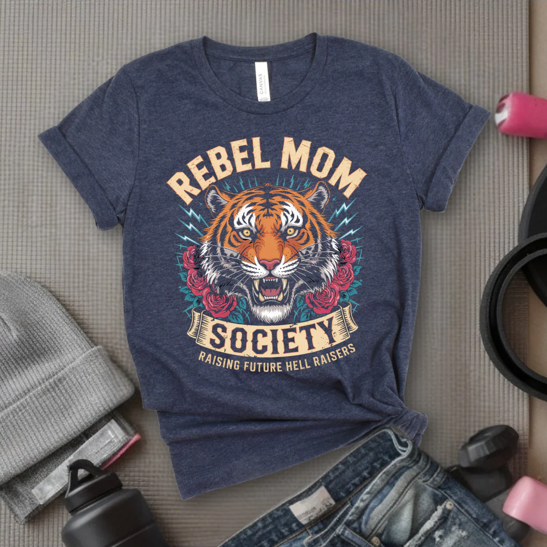 Rebel Mom Society Raising Hellraisers - Mother's Day Gifts - Women Empower Feminist Tee - Bella Canvas 3001 - Image 5