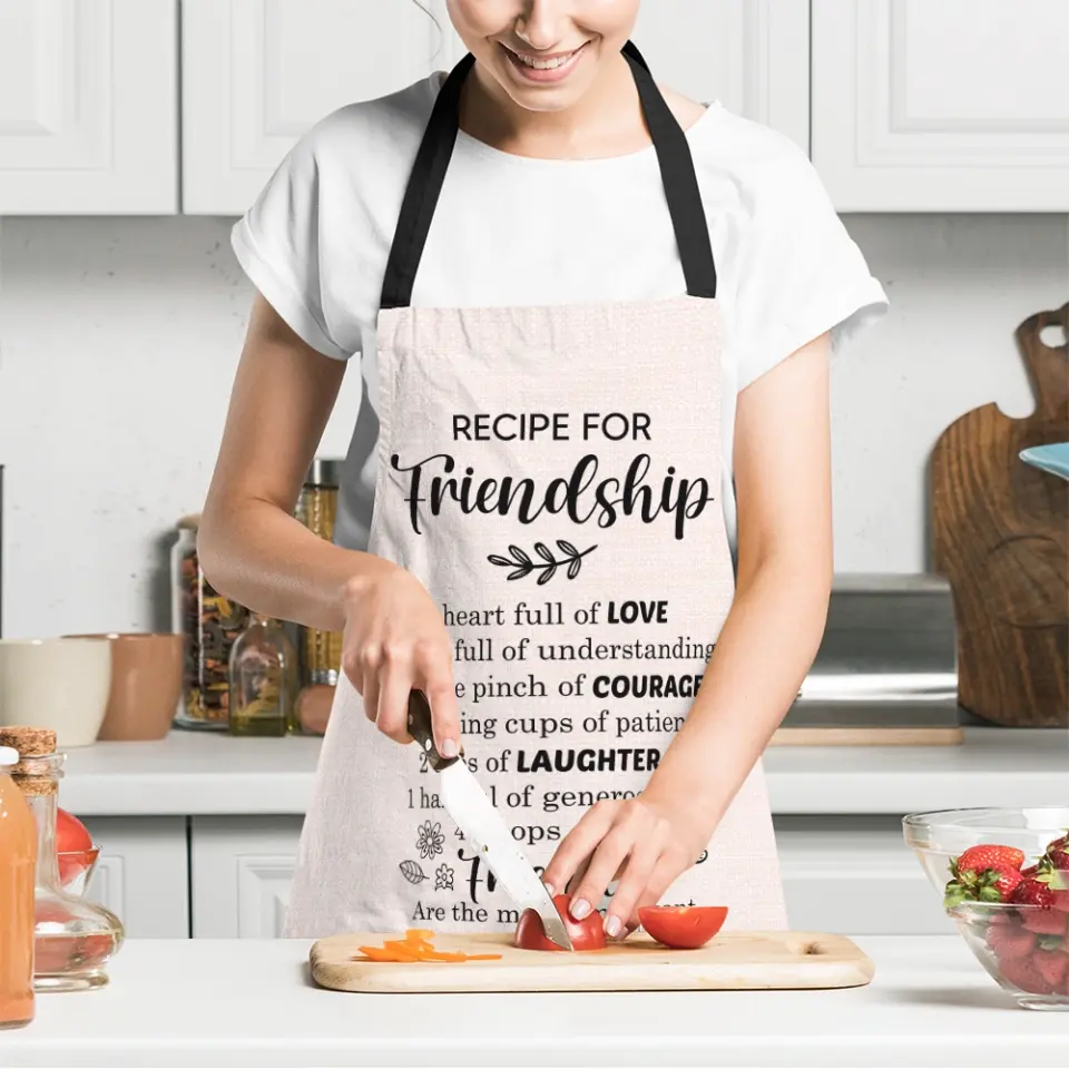 Recipe for Friendship - Personalized Apron - Meaningful Gift for Friends - Birthday, Anniversary Gifts - Image 5