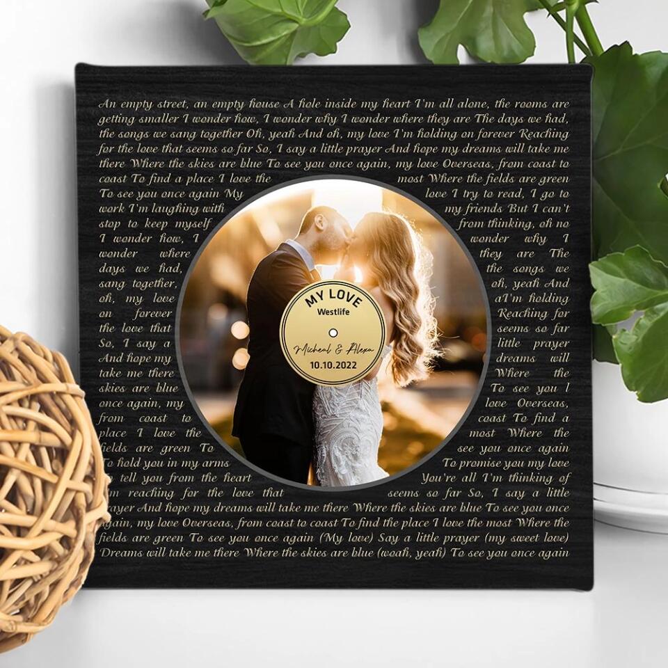 Record Players Favorite Song Custom Canvas Poster Anniversary Gift For Couples - Image 4