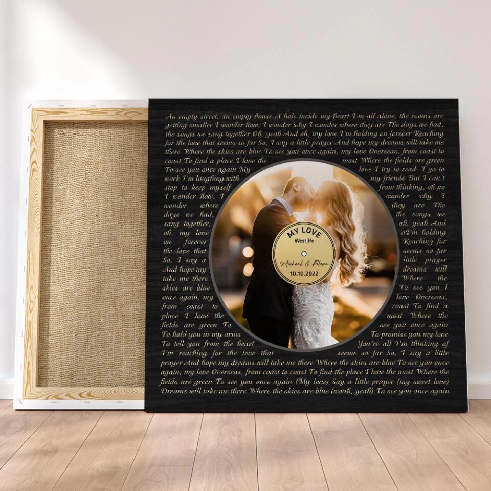 Record Players Favorite Song Custom Canvas Poster Anniversary Gift For Couples - Image 7