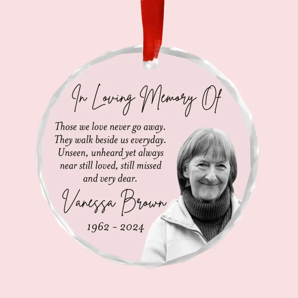 Remembrance Gifts In Loving Memory of Custom Glass Ornament for Loss of a Loved One - Image 3