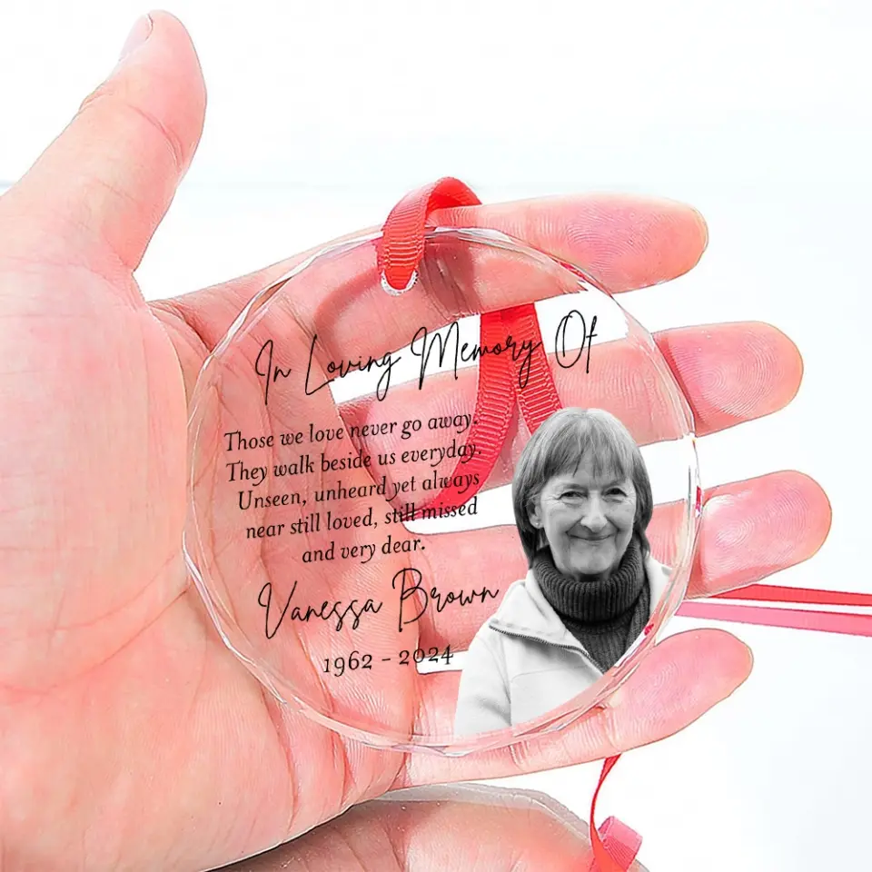 Remembrance Gifts In Loving Memory of Custom Glass Ornament for Loss of a Loved One - Image 5