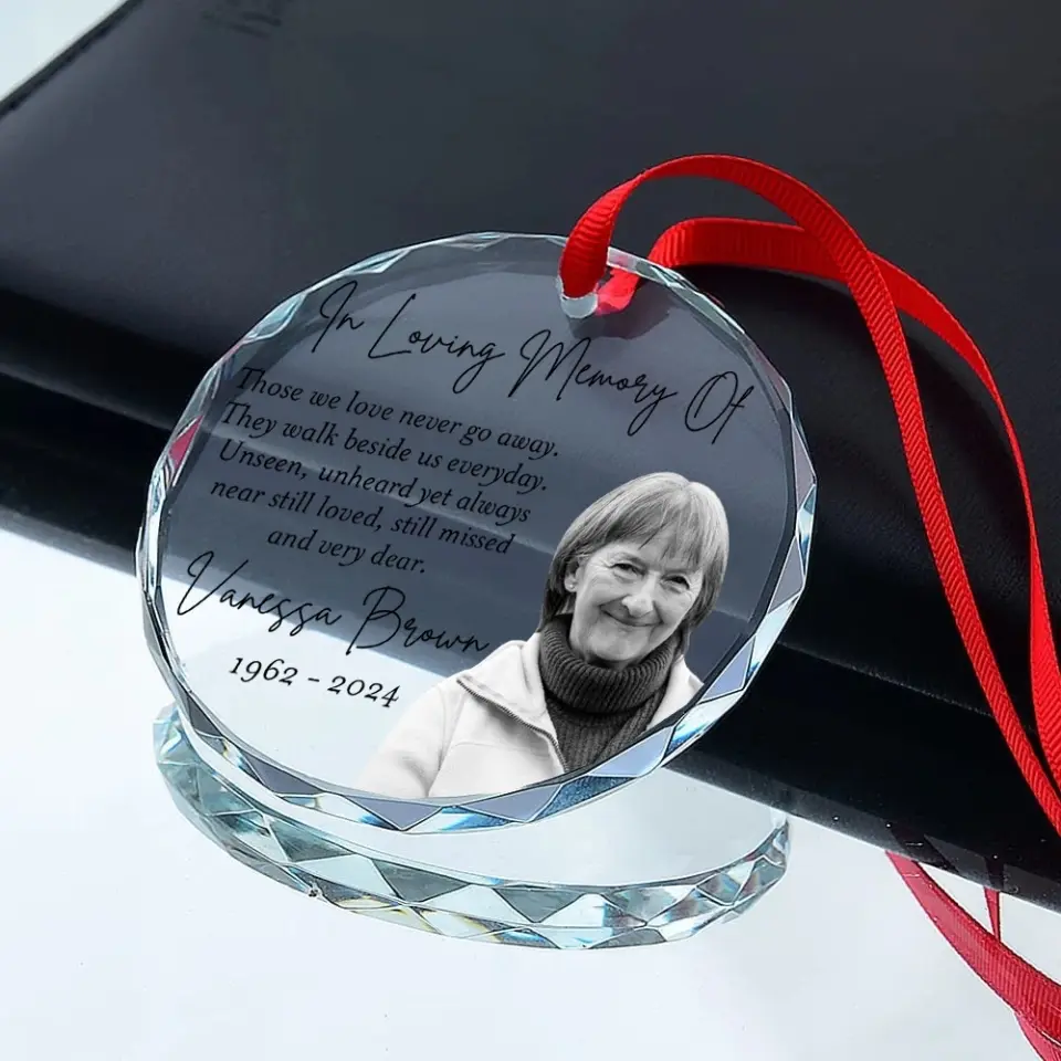 Remembrance Gifts In Loving Memory of Custom Glass Ornament for Loss of a Loved One - Image 6