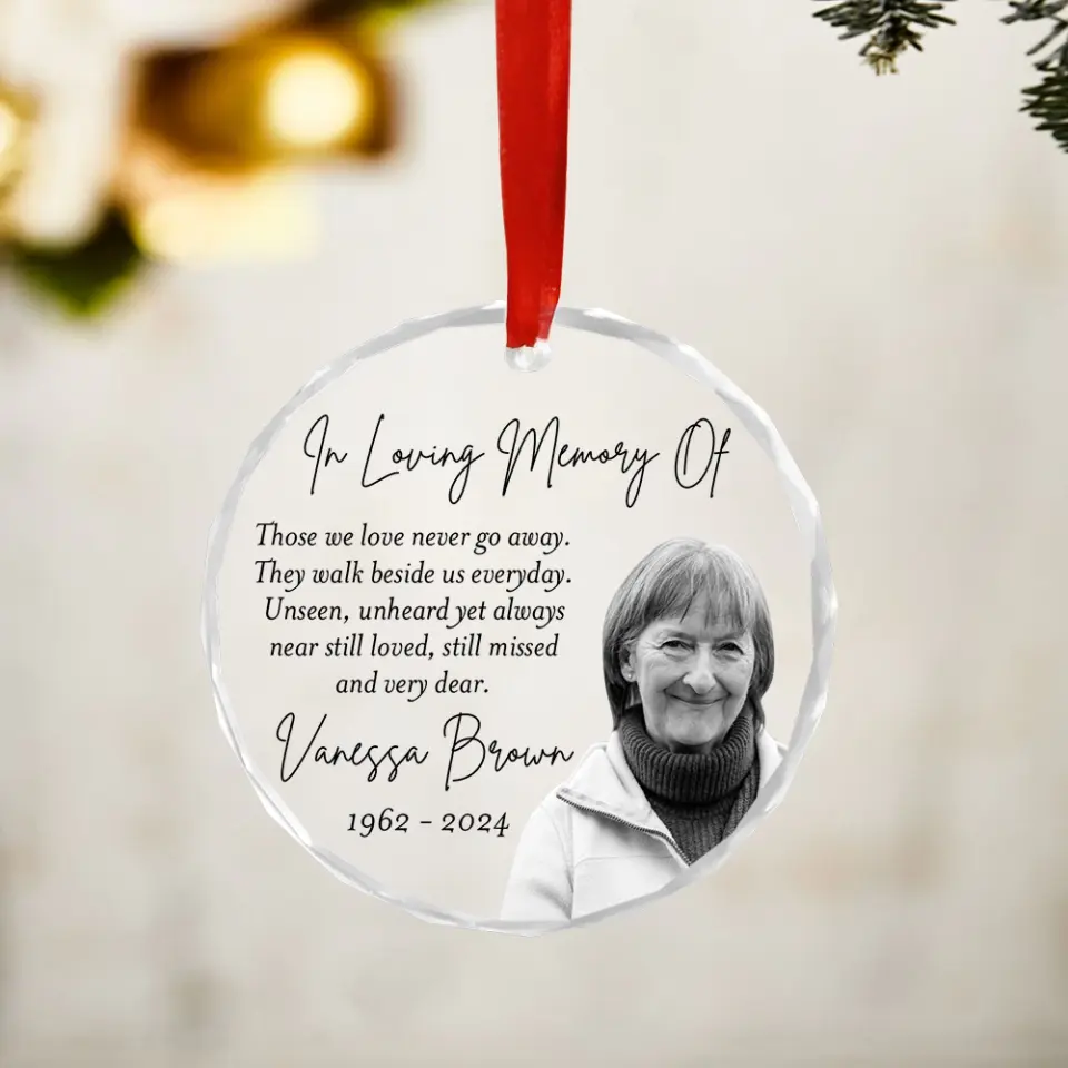 Remembrance Gifts In Loving Memory of Custom Glass Ornament for Loss of a Loved One - Image 7