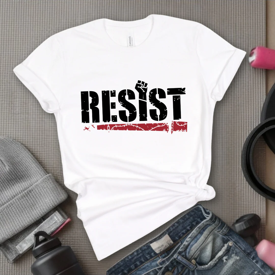 Resist Fist Hand T-shirt - Unisex Jersey Short Sleeve Shirt - Gift for Feminists - Resist Fist Hand T-shirt - Feminism Inspired Tee - Unisex Jersey Short Sleeve Shirt - - Bella Canvas 3001 - Image 4