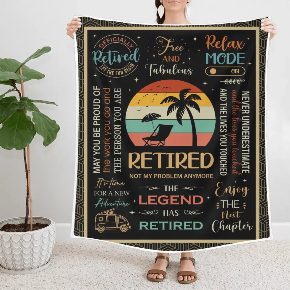 Retired Not My Problem Anymore - The Legend - Enjoy the Next Chapter - Vintage Beach Vibe Blanket - Gift for Retirement - Image 7