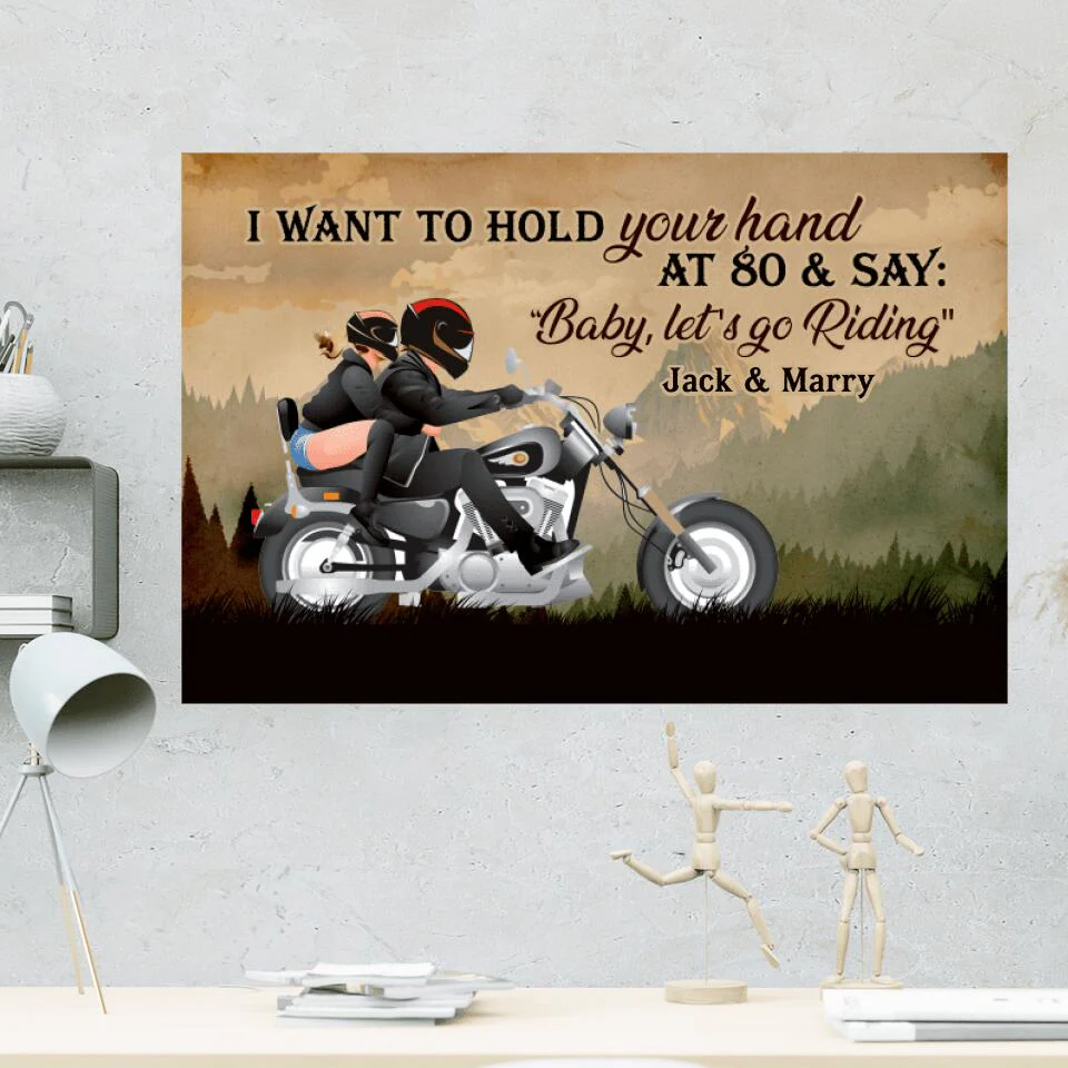 Personalized Valentine Gifts - Riding Couple Baby Let's Go Riding Custom Canvas Poster Birthday Gift For Husband - Image 5