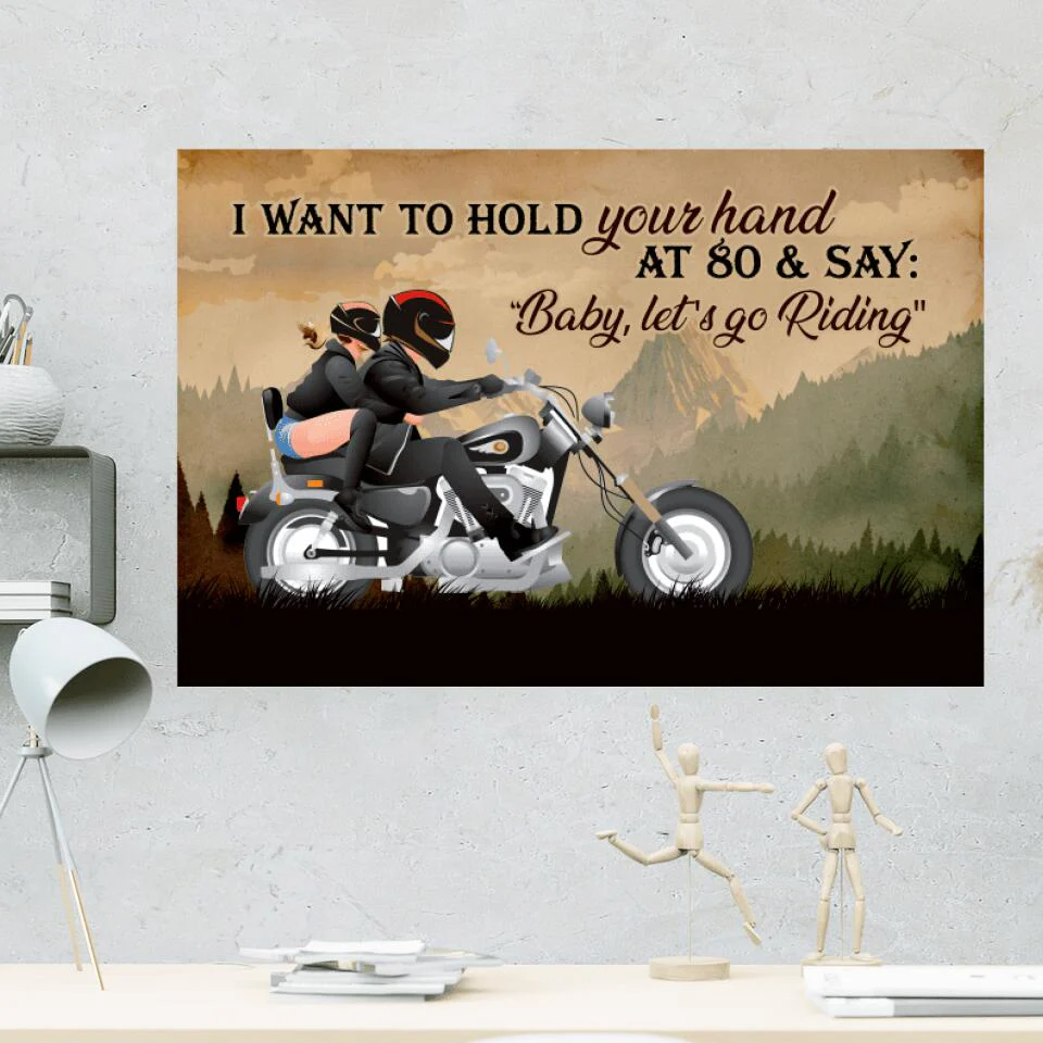 Personalized Valentine Gifts - Riding Couple Baby Let's Go Riding Custom Canvas Poster Birthday Gift For Husband - Image 6