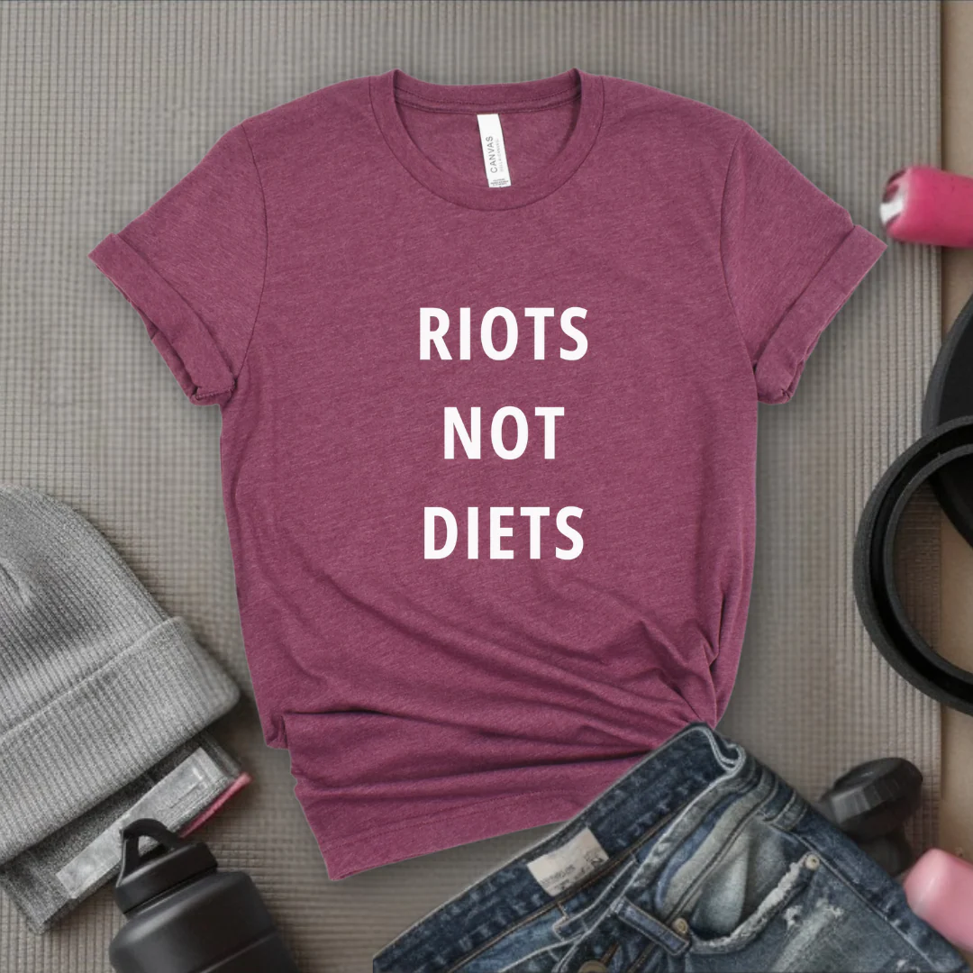 Riots Not Diets - Women Right T-Shirts - Unisex Jersey Short Sleeve Shirt - Gift for Her - Bella Canvas 3001 - Image 4