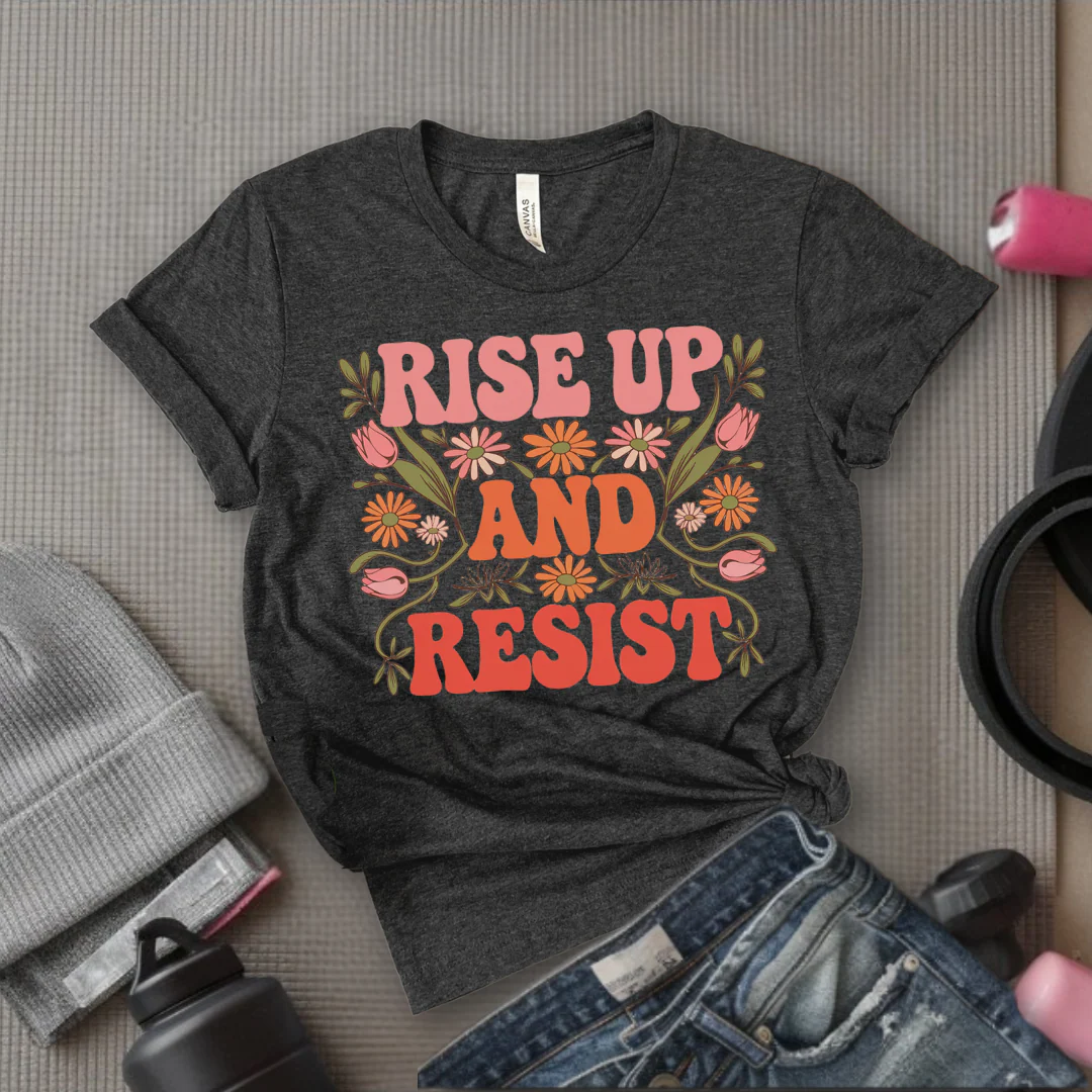 Rise And Resist - Women Empowerment Tee - Gift for Her - Bella Canvas 3001 - Image 4