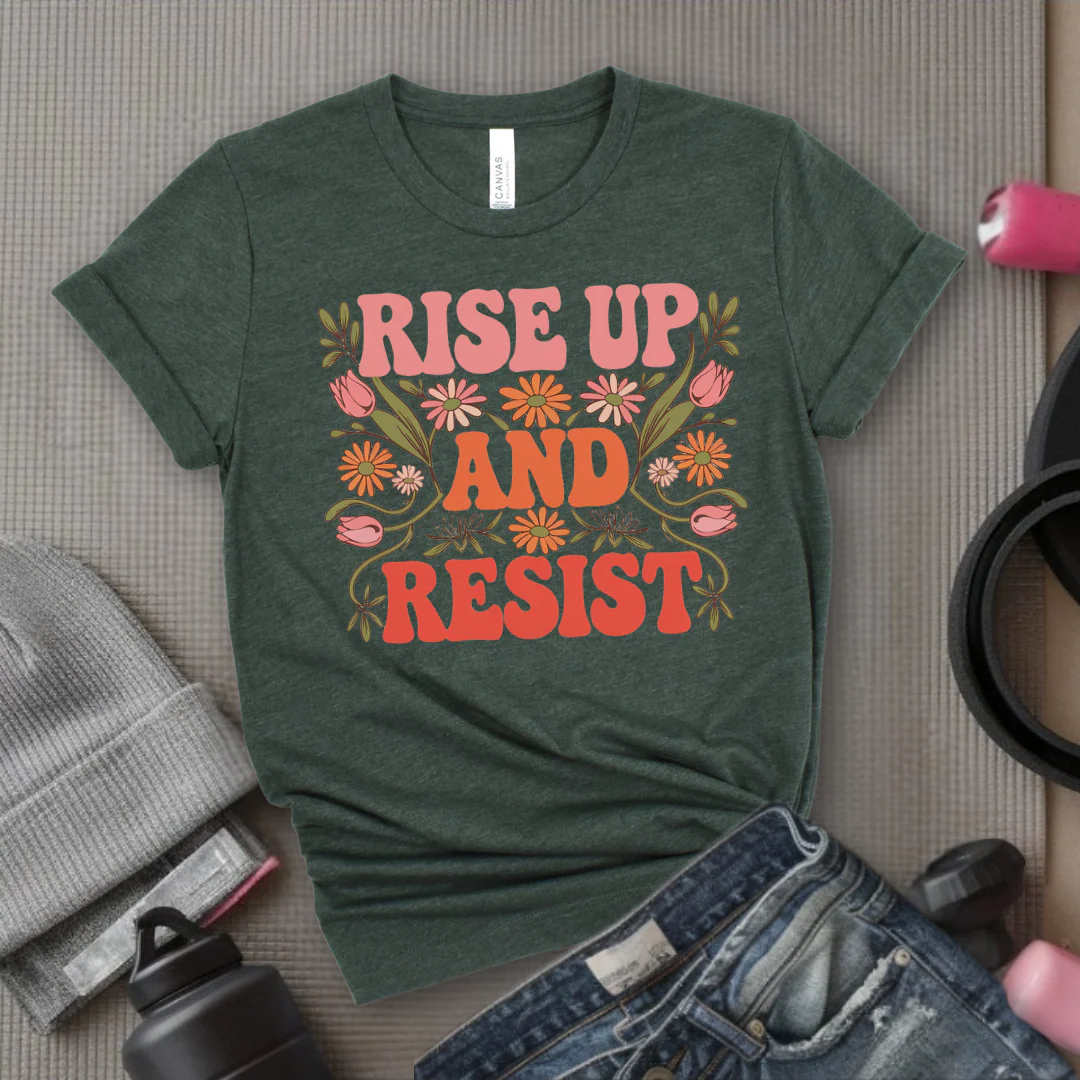 Rise And Resist - Women Empowerment Tee - Gift for Her - Bella Canvas 3001 - Image 5