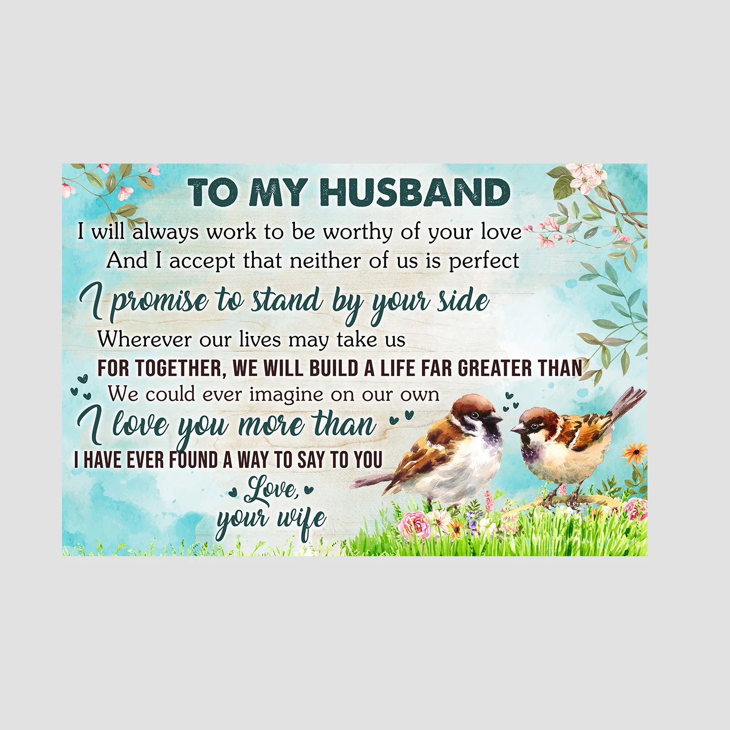 Romantic Gift for Husband - Stand by Your Side - Gift from Wife - Personalized Canvas/poster - Bedroom Wall Decor - Image 3