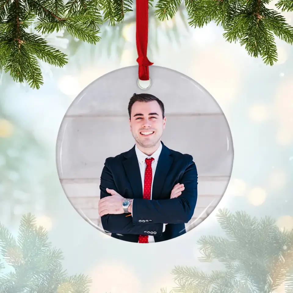 Santa's Favorite Lawyer - Personalized Ceramic Ornament - Image 4