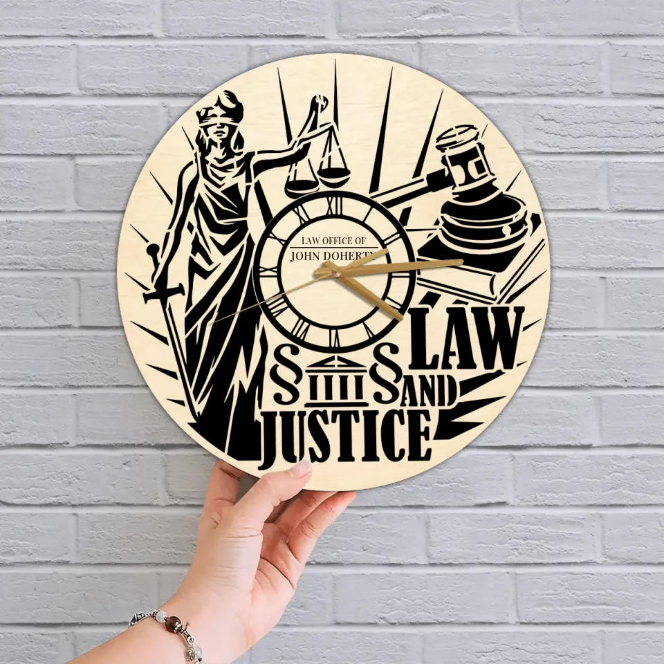 Scales of Time Law Justice - Wall Clock - Gift for Lawyers - Image 2