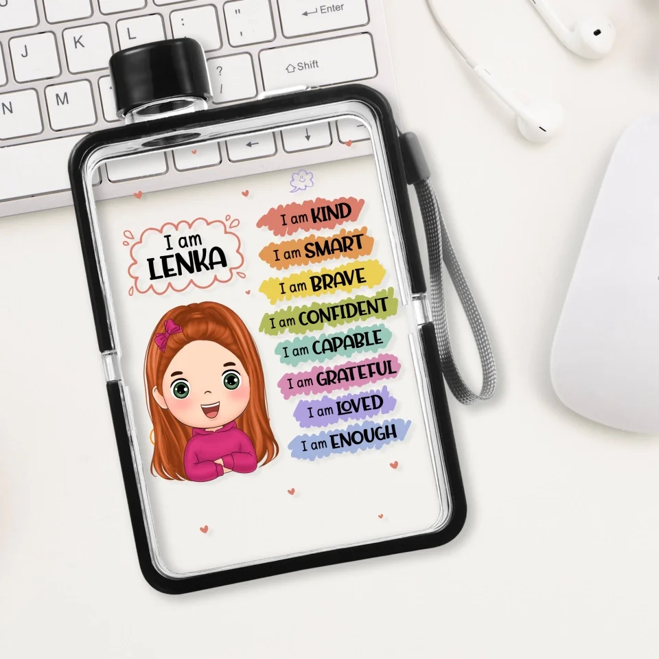 School Days Personalized Bottle - Personalized Flat Water Bottle - Gift For School Kids - Image 10