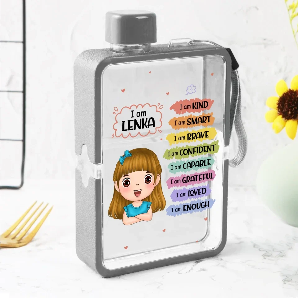 School Days Personalized Bottle - Personalized Flat Water Bottle - Gift For School Kids - Image 11