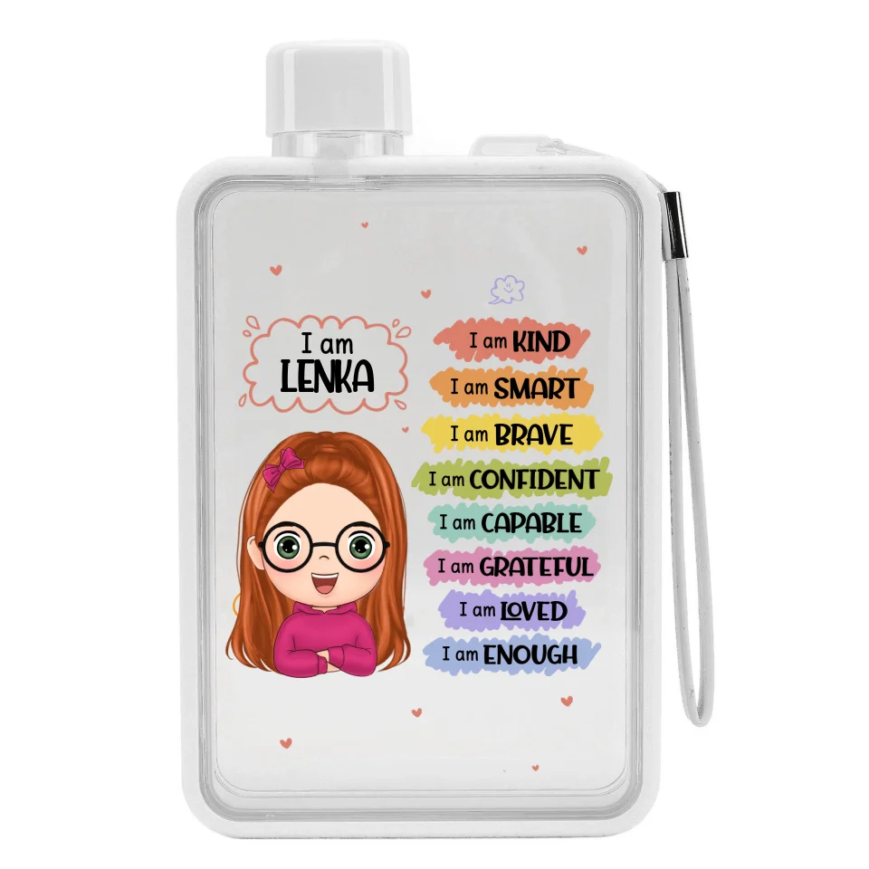 School Days Personalized Bottle - Personalized Flat Water Bottle - Gift For School Kids - Image 5