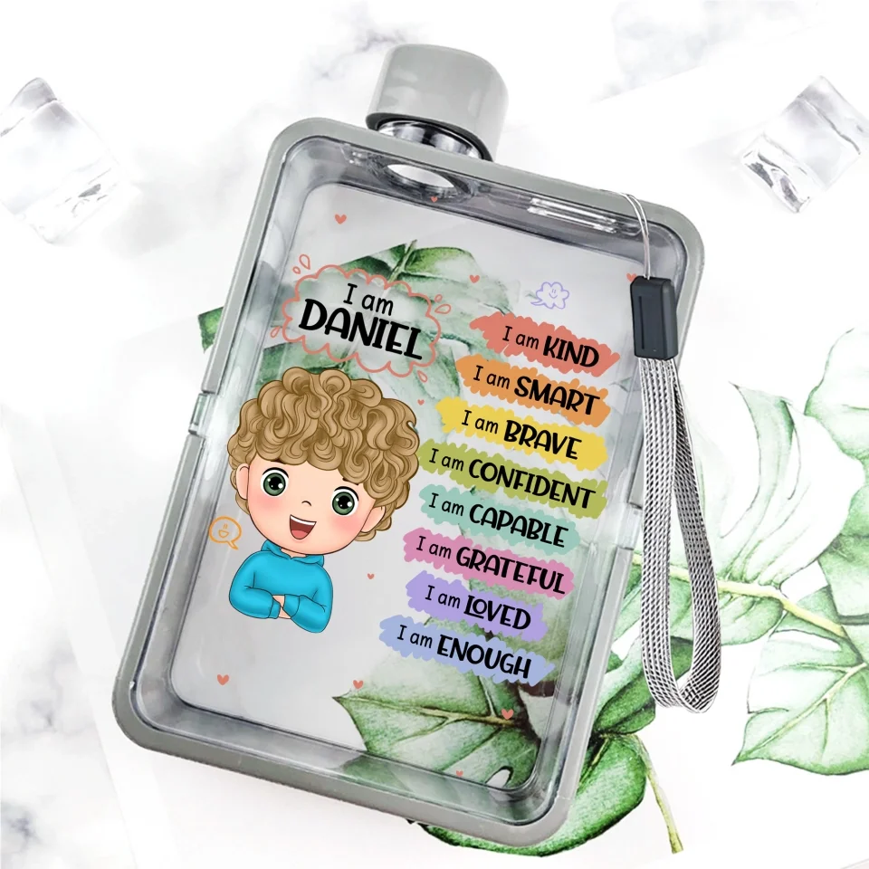 School Days Personalized Bottle - Personalized Flat Water Bottle - Gift For School Kids - Image 9