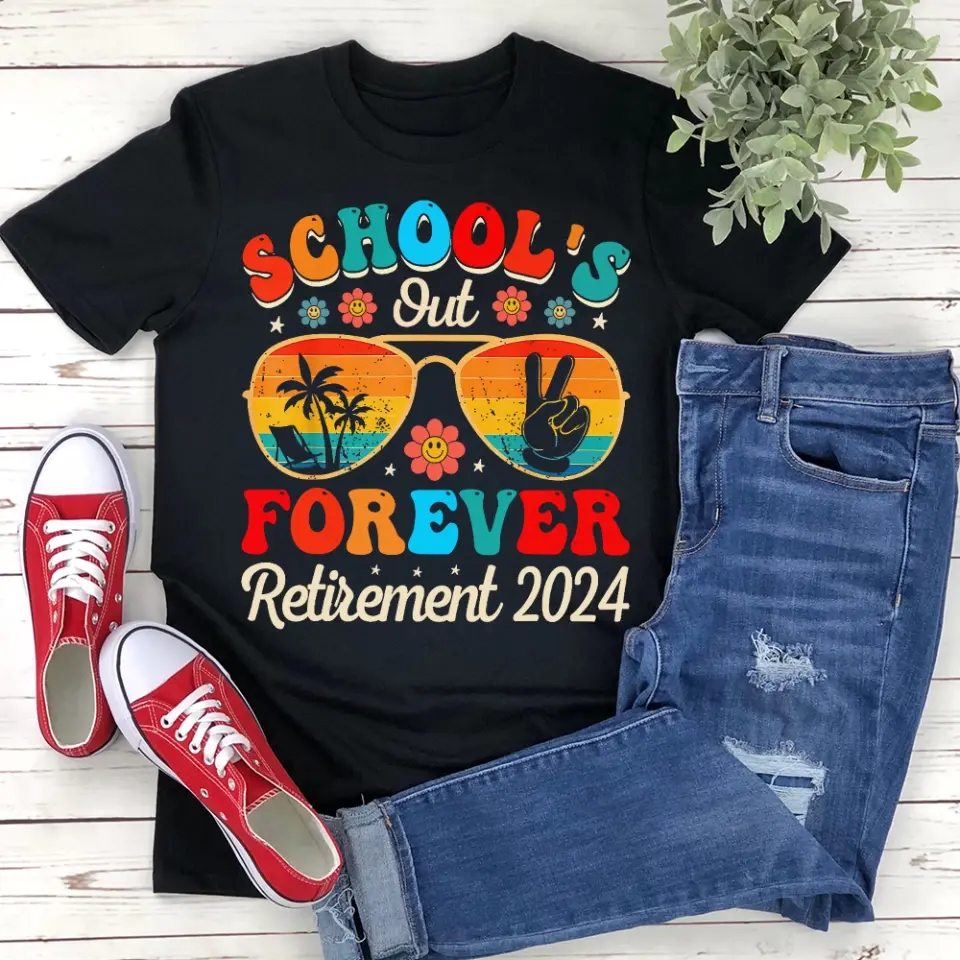 School's Out Forever Retirement 2025 T-shirt Graduation Gift - Image 5
