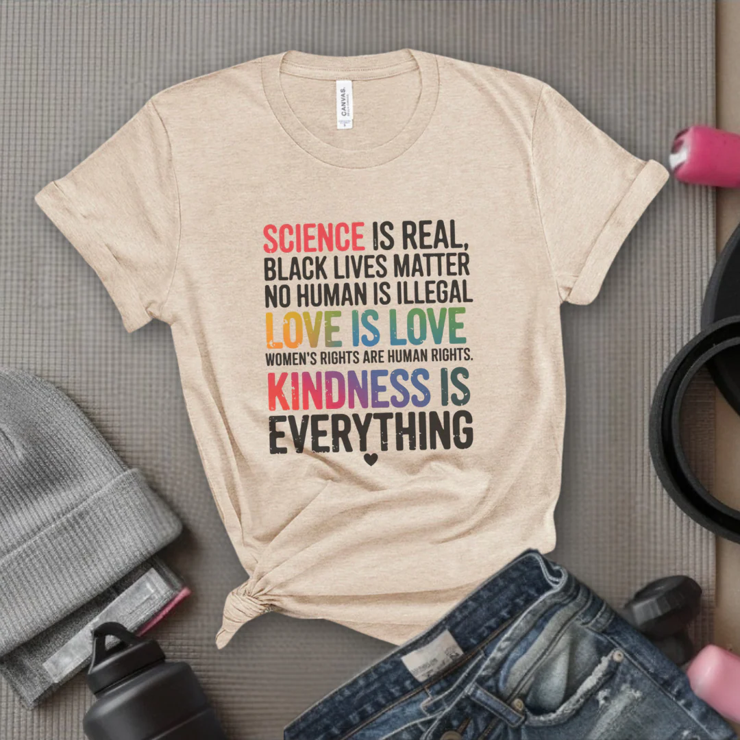 Science Is Real Black Lives Matter - Women Empowerment Tshirt - Gift for Strong Women, Feminists - Bella Canvas 3001 - Image 5