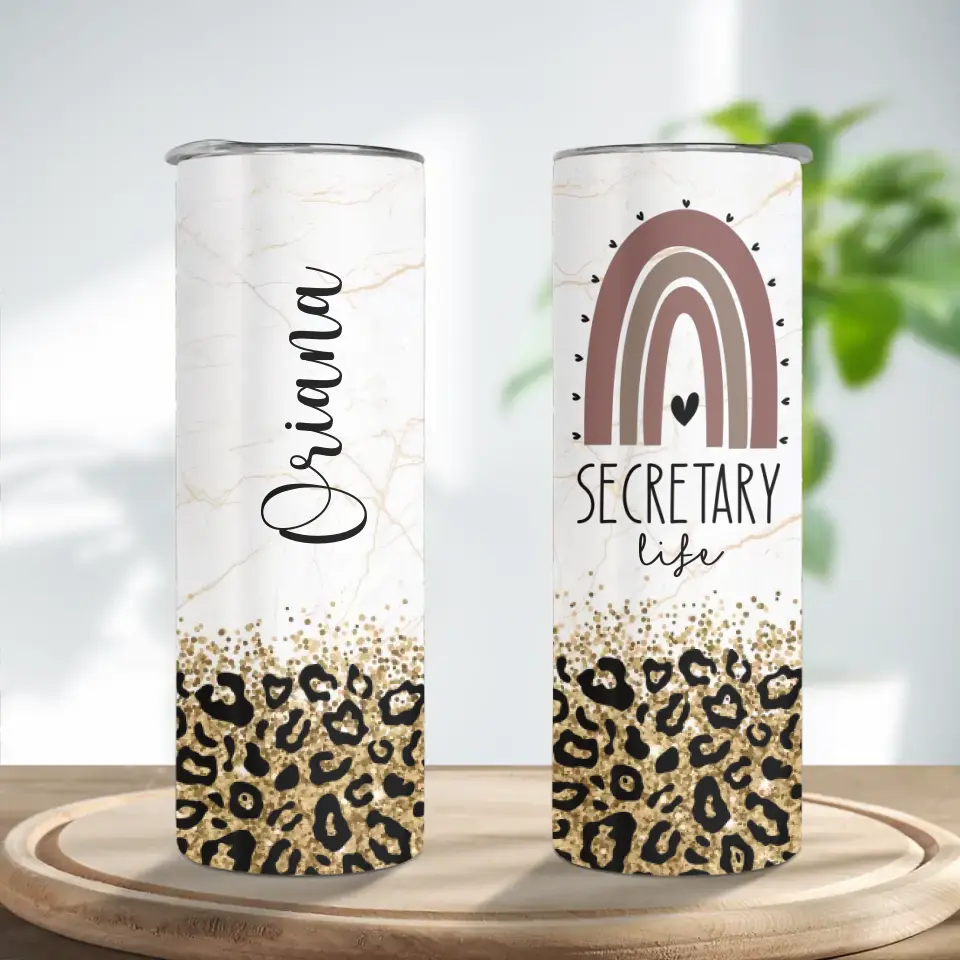 Secretary Life, Personalized 20OZ Skinny Tumbler, Gift For Secretary | 310IHPNPTU1106 - Image 2