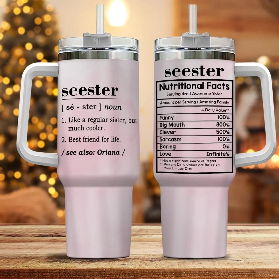 Seester Nutritional Facts Personalized Tumbler - Image 2