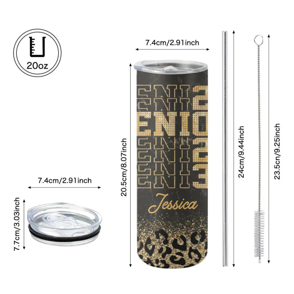 Senior Leopard Pattern Custom Tumbler Graduation Gift For Friends - Image 12