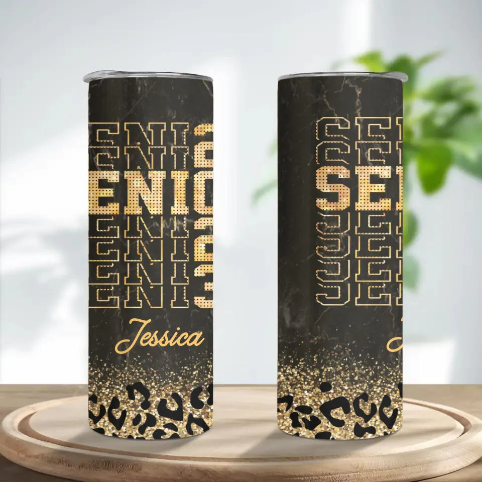 Senior Leopard Pattern Custom Tumbler Graduation Gift For Friends - Image 2
