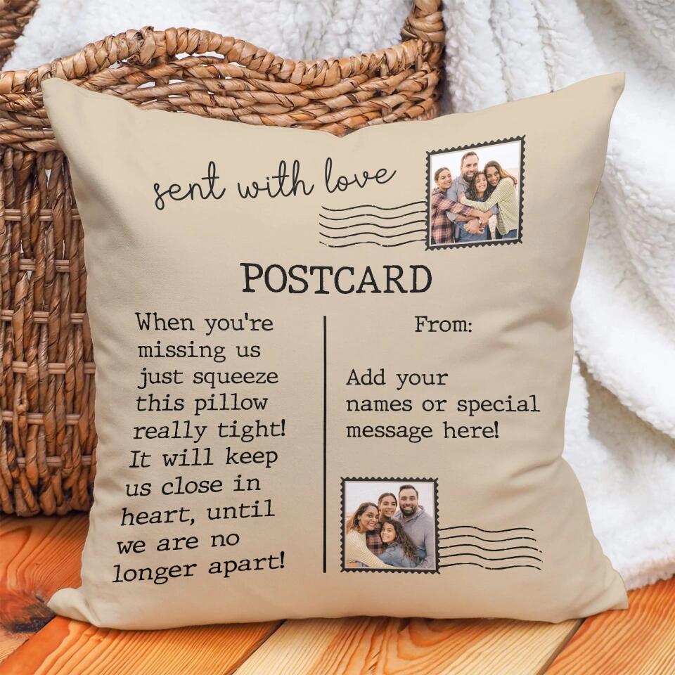Sent with Love Postcard - When You're Missing Us Just Squeeze This Pillow Really Tight - Canvas Pillow - Best Gift for Daughter from Mother & Father - Long Distance Gifts - 211ICNNPPI135 - Image 6