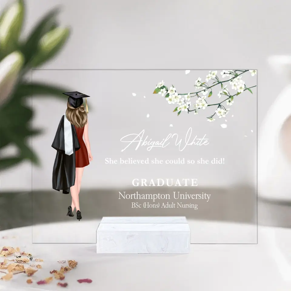 She Believed She Could So She Did - Acrylic Plaque With Stand - Image 3