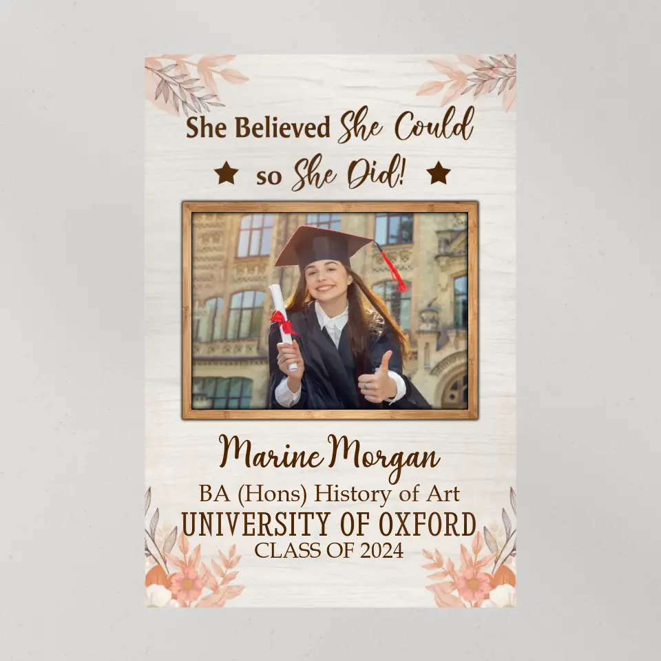 She Believed She Could So She Did Personalized Canvas Poster - Image 6