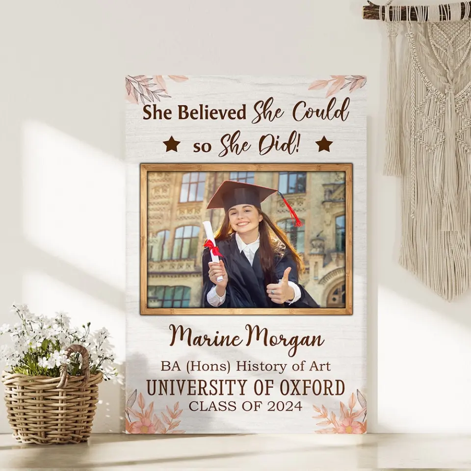 She Believed She Could So She Did Personalized Canvas Poster - Image 9