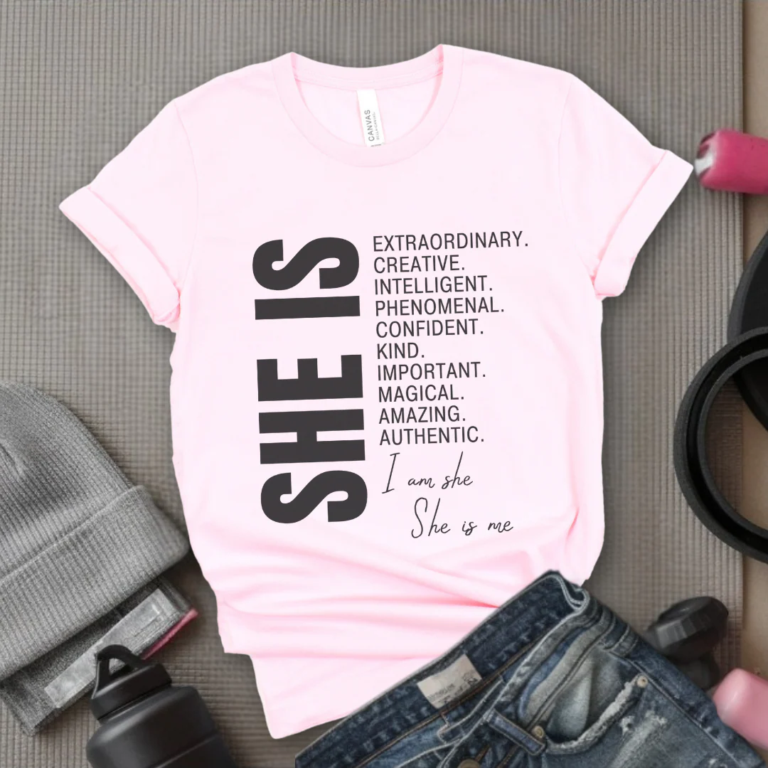 She is Extraordinary Creative Intelligent Kind T-shirt - Unisex Jersey Short Sleeve Shirt - Women Right Inspired Tee - Gift for Yourself - Bella Canvas 3001 - Image 11