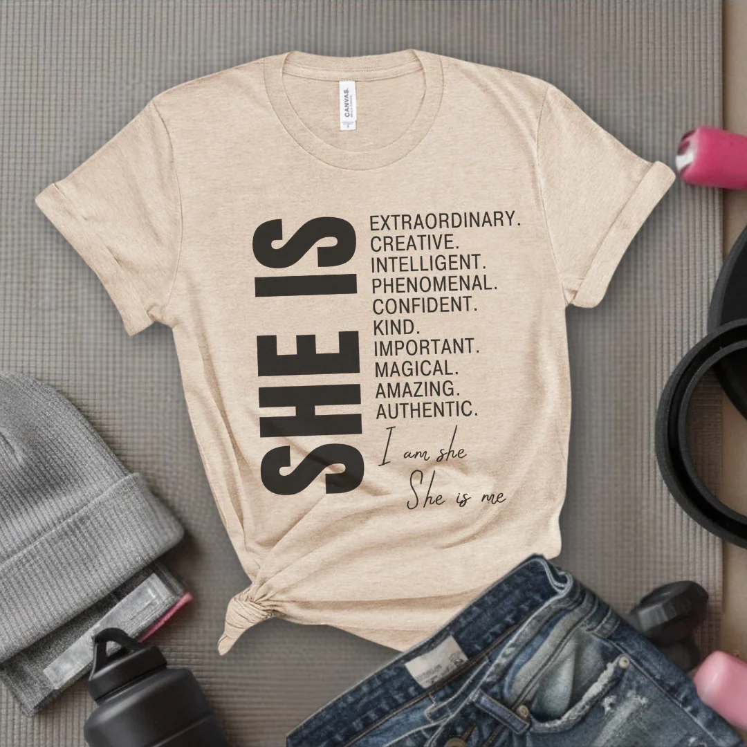 She is Extraordinary Creative Intelligent Kind T-shirt - Unisex Jersey Short Sleeve Shirt - Women Right Inspired Tee - Gift for Yourself - Bella Canvas 3001 - Image 7