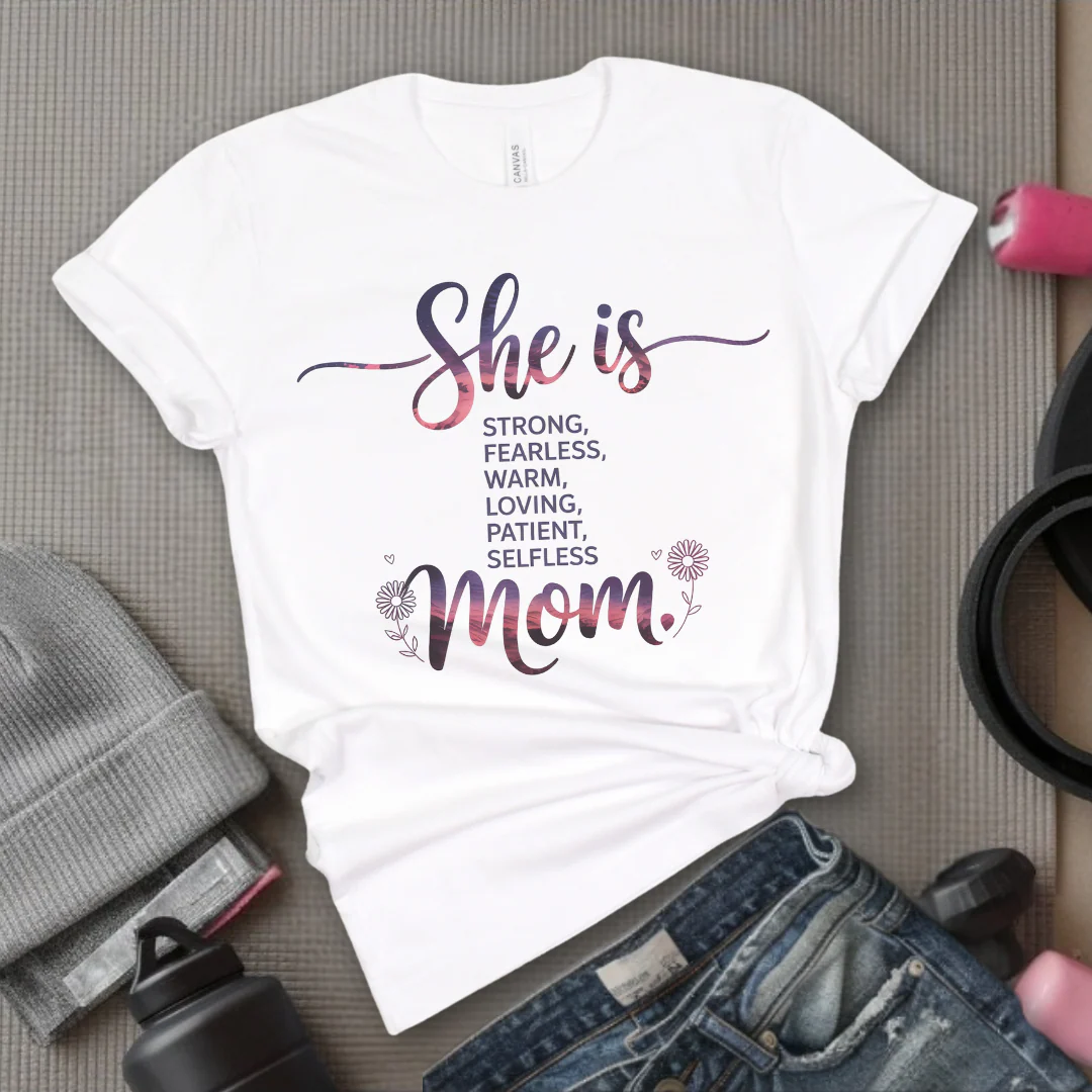 She Is Mom - Mother's Day Gifts - Women Empower Feminist Tee - Bella Canvas 3001 - Image 10