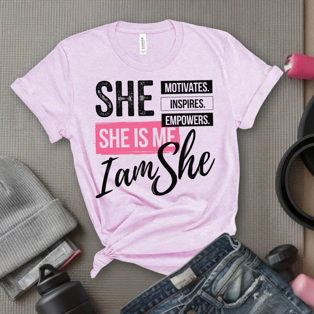 She is Motivates Inspires Empowers She is Me T-shirt - Women Empowerment Tee - Unisex Jersey Short Sleeve Shirt - Gift for Yourself - Bella Canvas 3001 - Image 10