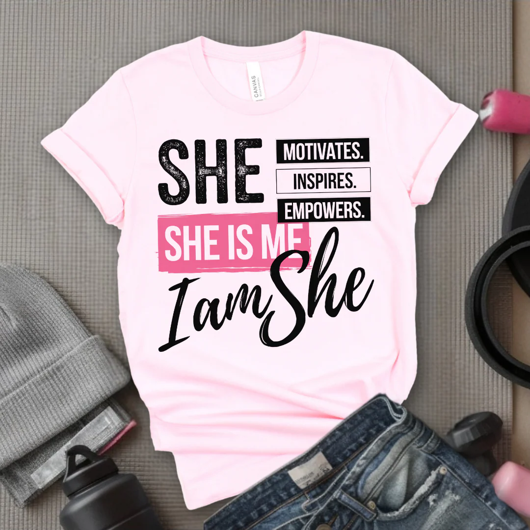 She is Motivates Inspires Empowers She is Me T-shirt - Women Empowerment Tee - Unisex Jersey Short Sleeve Shirt - Gift for Yourself - Bella Canvas 3001 - Image 12