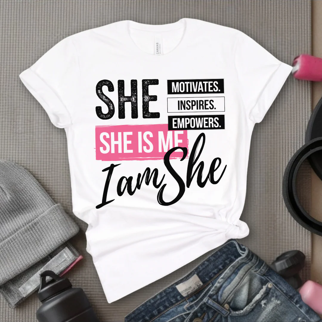 She is Motivates Inspires Empowers She is Me T-shirt - Women Empowerment Tee - Unisex Jersey Short Sleeve Shirt - Gift for Yourself - Bella Canvas 3001 - Image 13