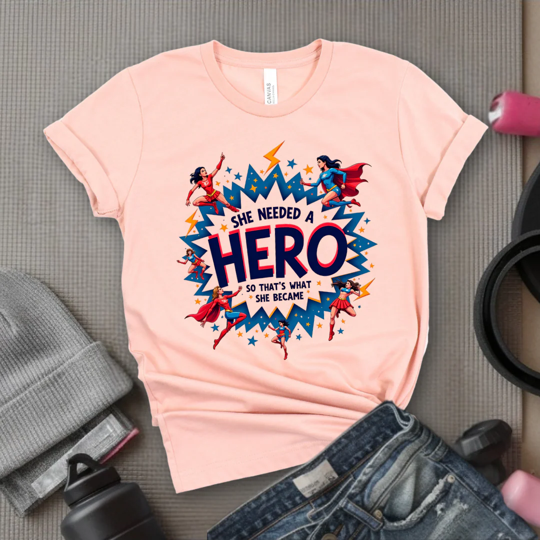 She Needed A Hero - Unisex Jersey Short Sleeve Shirt - Gift for Yourself - Bella Canvas 3001 - Image 5