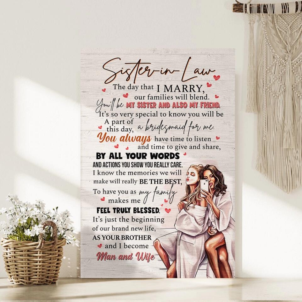 Sister In Law The Day That I Marry - Canvas Poster - Anniversary Gift For Sister In Law - Image 10