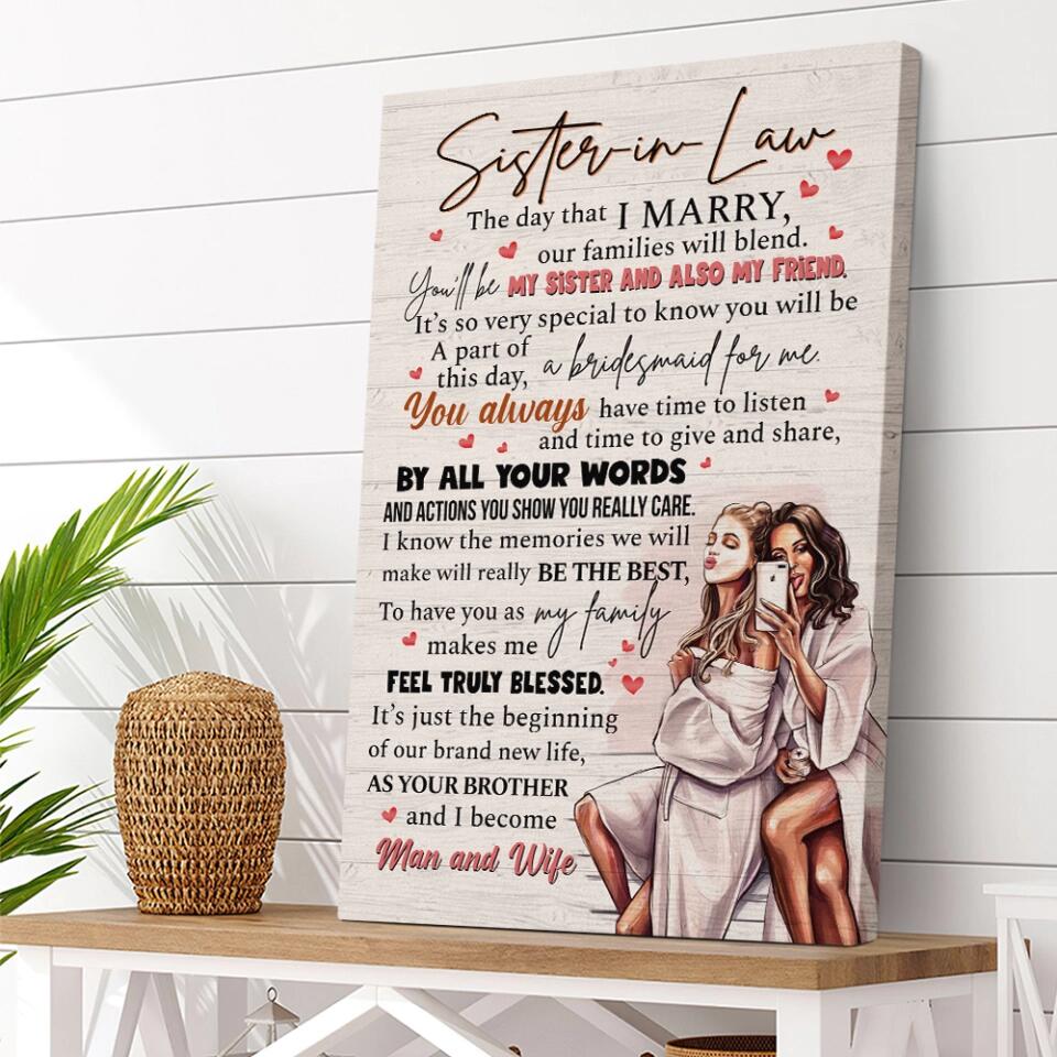 Sister In Law The Day That I Marry - Canvas Poster - Anniversary Gift For Sister In Law - Image 6