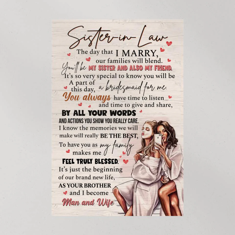 Sister In Law The Day That I Marry - Canvas Poster - Anniversary Gift For Sister In Law - Image 8