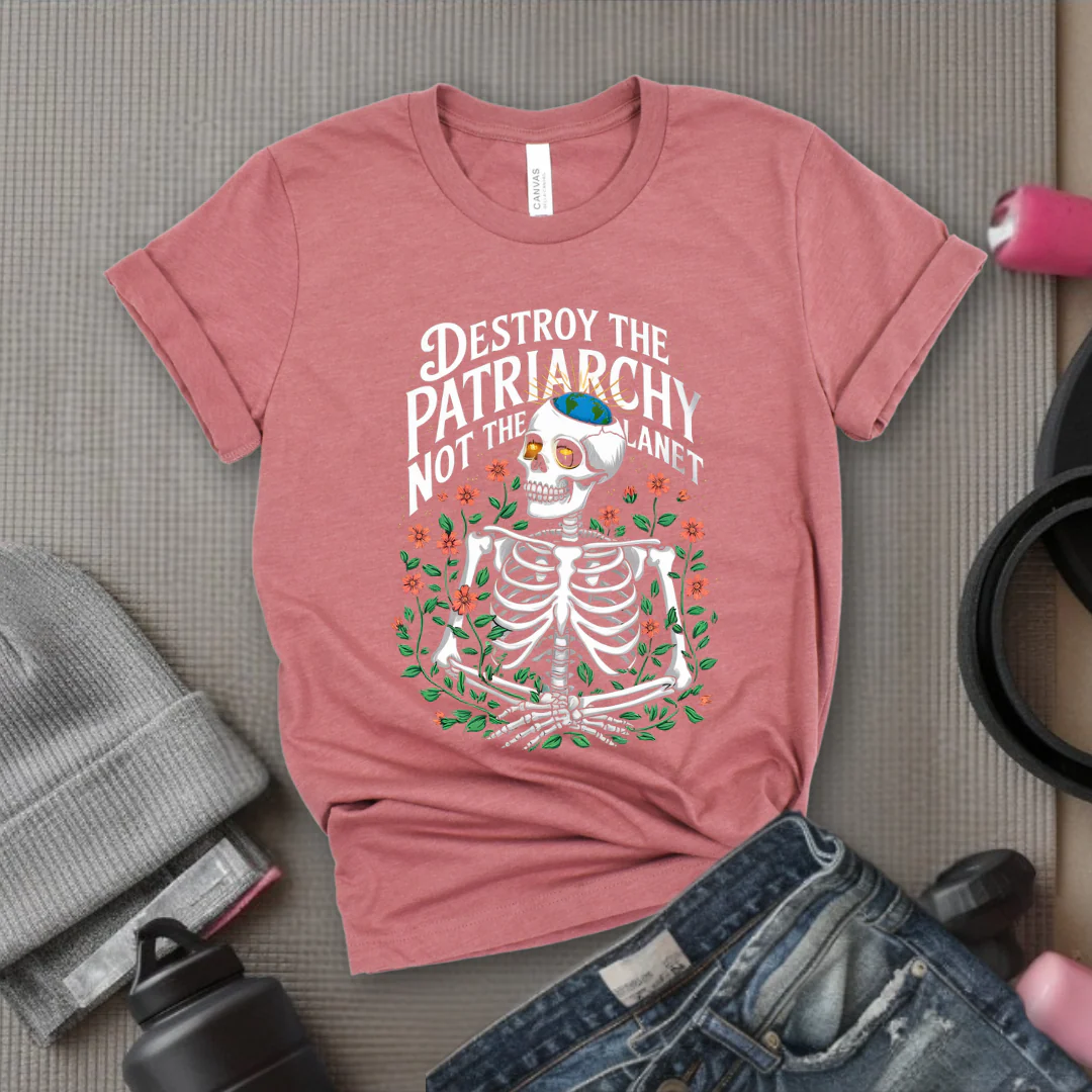 Skeleton Destroy The Patriarchy Not The Planet - Feminist Women Empowerment Shirt - R.B.G Tshirt - Gifts for Feminists - Bella Canvas 3001 - Image 5