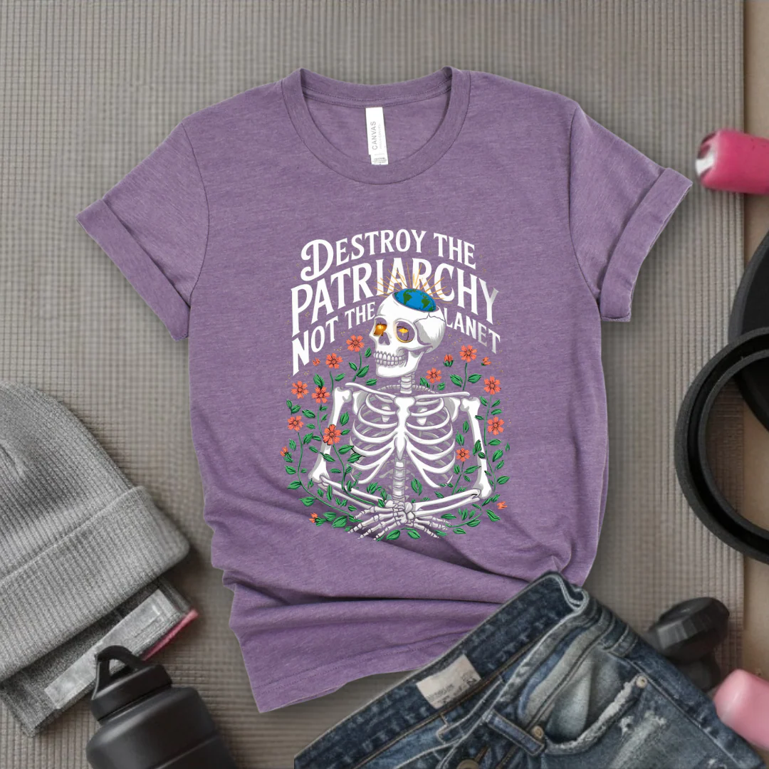 Skeleton Destroy The Patriarchy Not The Planet - Feminist Women Empowerment Shirt - R.B.G Tshirt - Gifts for Feminists - Bella Canvas 3001 - Image 7