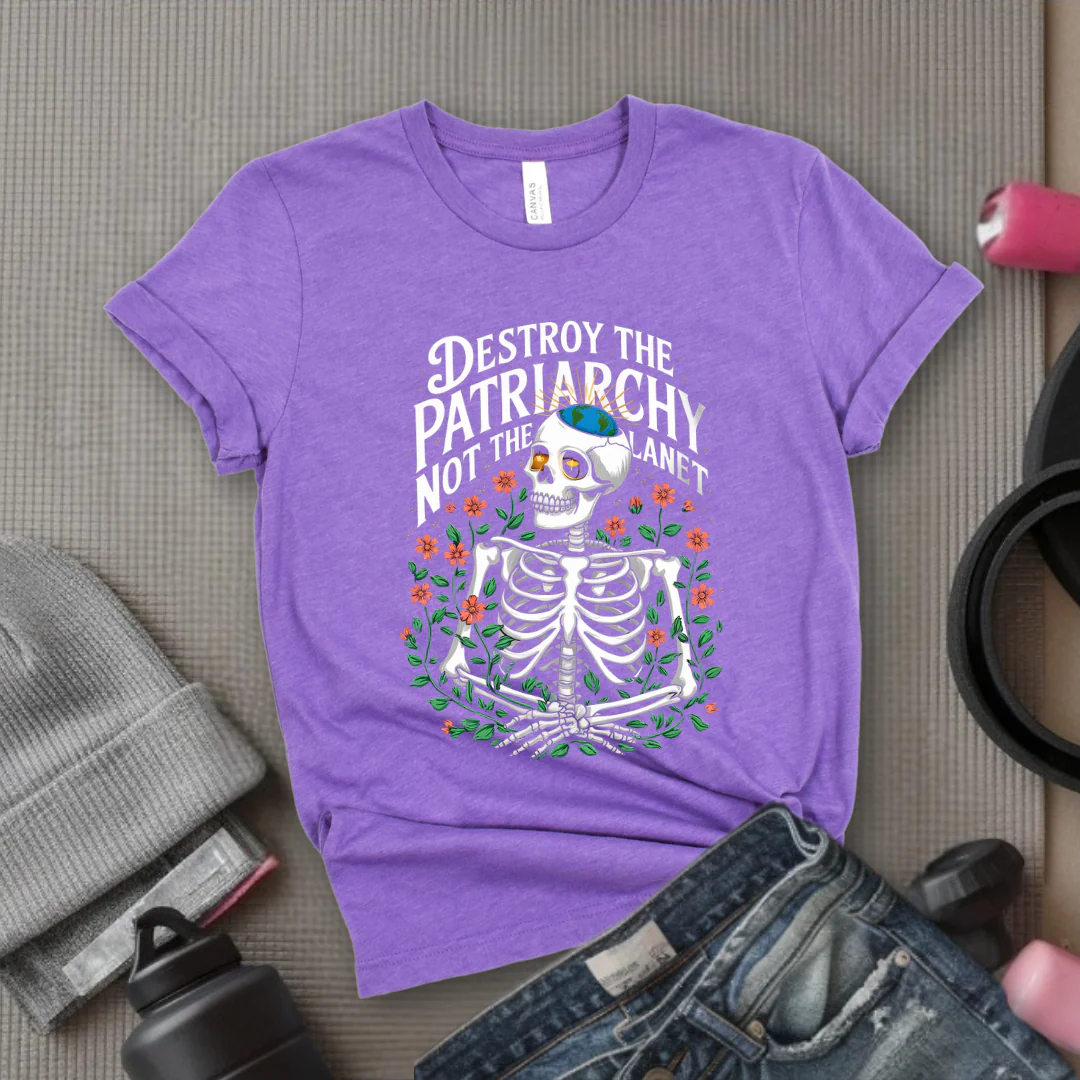 Skeleton Destroy The Patriarchy Not The Planet - Feminist Women Empowerment Shirt - R.B.G Tshirt - Gifts for Feminists - Bella Canvas 3001 - Image 8