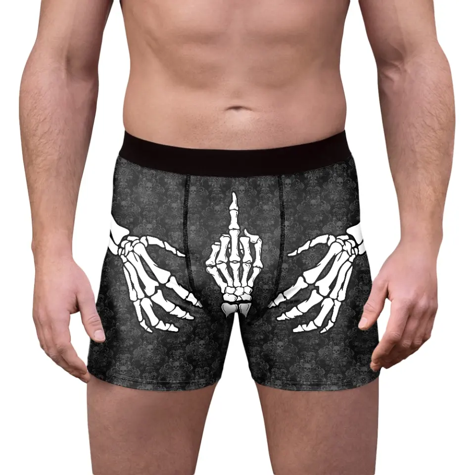 Skeleton Hands – Skull and Bones Underwear – Mens Halloween Boxers - Spooky Gift for Him - Fun Halloween Gifts - Image 4