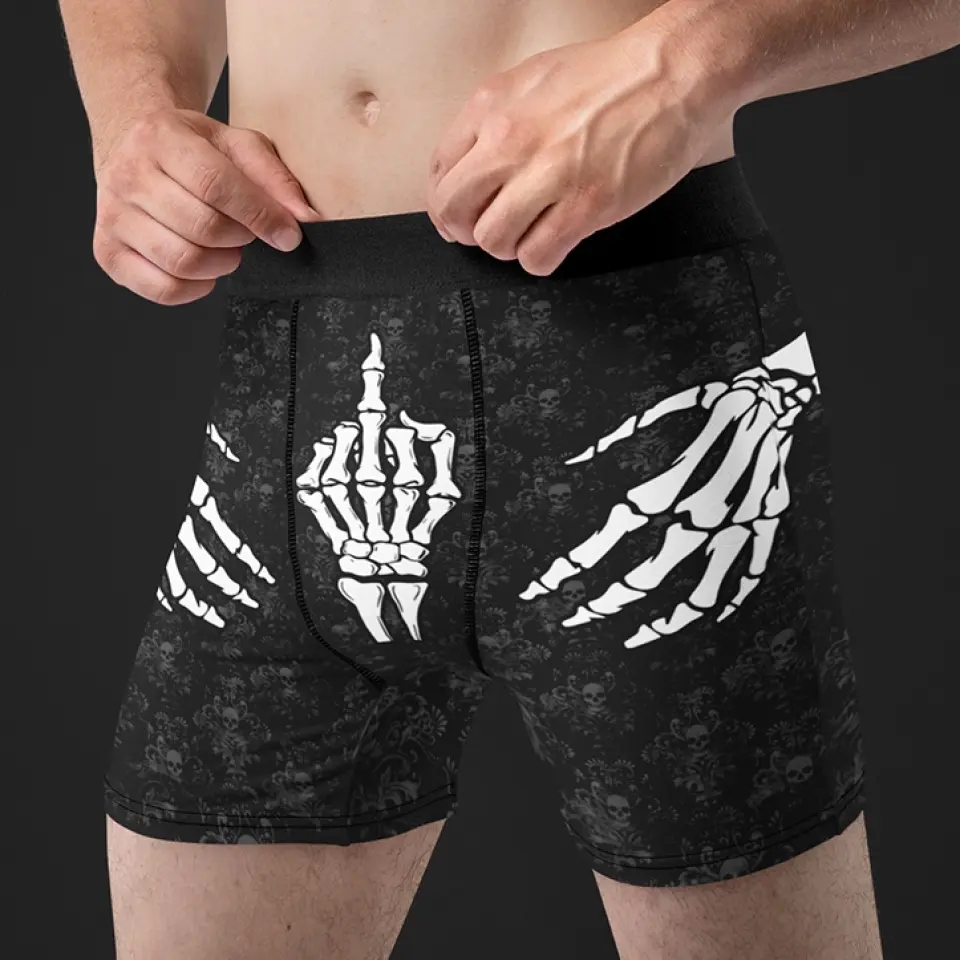 Skeleton Hands – Skull and Bones Underwear – Mens Halloween Boxers - Spooky Gift for Him - Fun Halloween Gifts - Image 5
