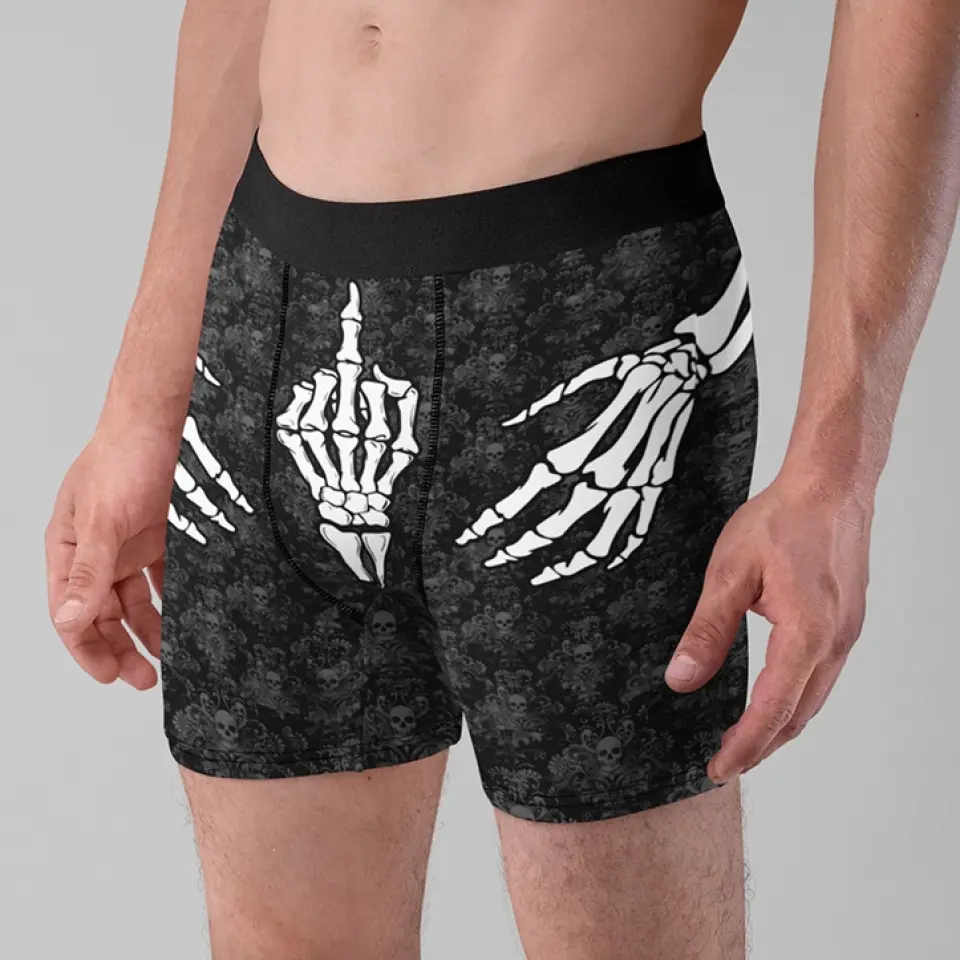 Skeleton Hands – Skull and Bones Underwear – Mens Halloween Boxers - Spooky Gift for Him - Fun Halloween Gifts - Image 6