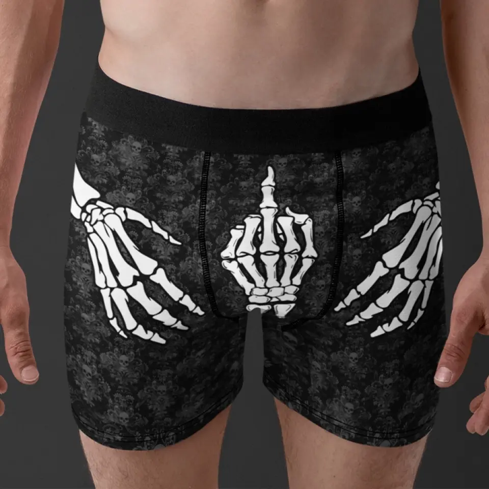 Skeleton Hands – Skull and Bones Underwear – Mens Halloween Boxers - Spooky Gift for Him - Fun Halloween Gifts - Image 7